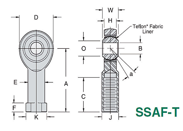 3 άκρες ευθυγραμμισμένο PTFE SSAM - Τ/SSAF ράβδων ανοξείδωτου κομματιού - ακρίβεια Τ
