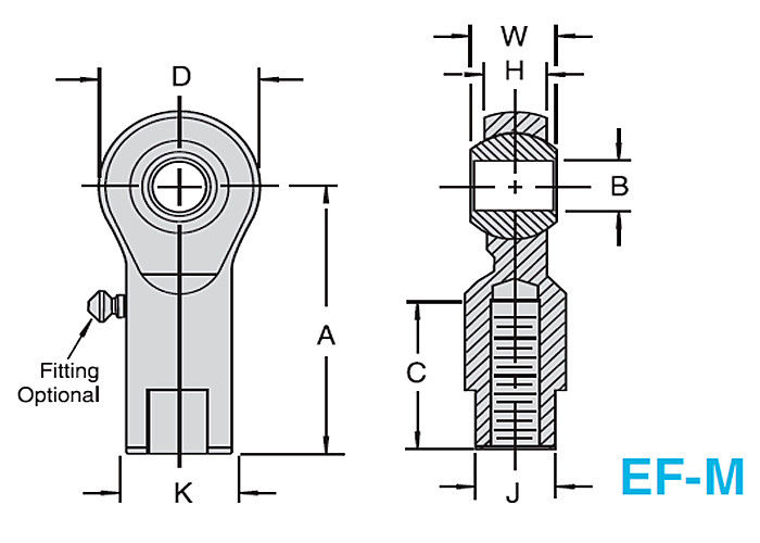 EM - Μ/EF - μετρικό σφαιρικό μέταλλο 2-κομματιού ακρών ράβδων Μ στο μέταλλο για την κατασκευή