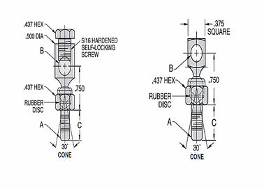 DC Series SAE J490-Compliant Swivels. 0.500 "Στρογγυλή κεφαλή και αυτοκλειδωμένη βίδα