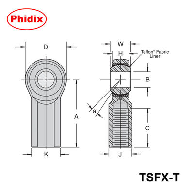 TSMX-T/TSFX-T Τελεία βαρέων ράβδων με επικάλυψη PTFE