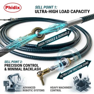 Προσαρμοσμένο Μηχανολογικά Συναρμολογημένο Μηχανικό Καλώδιο Ελέγχου με Εγκατεστημένη Ακτίνα Κάμψης έως 5 ίντσες Εγκεκριμένο από ΚΑΕ για Συστήματα Ελέγχου Ακριβείας